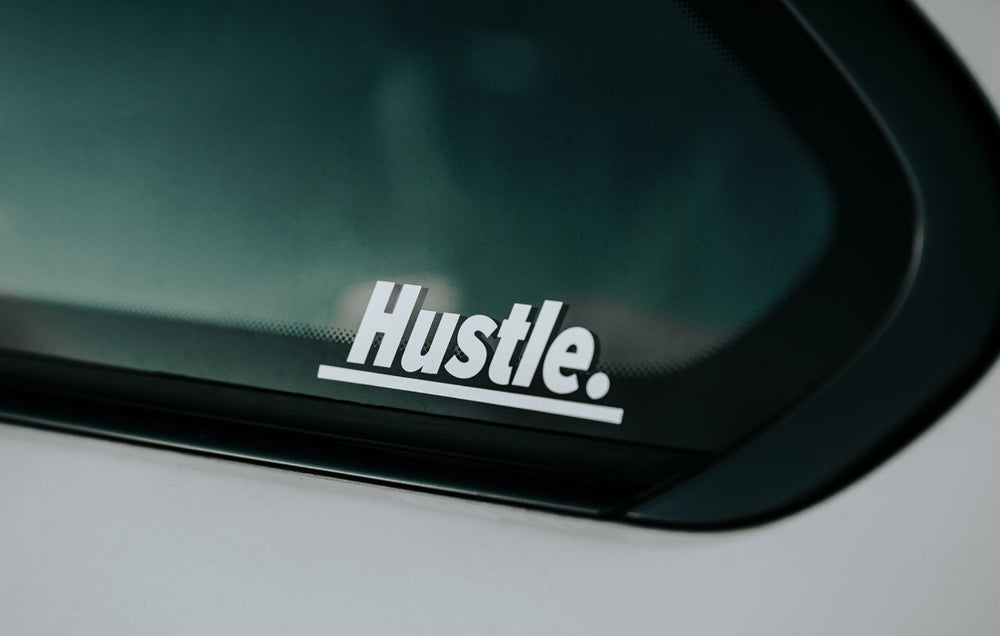 hustle car decal
